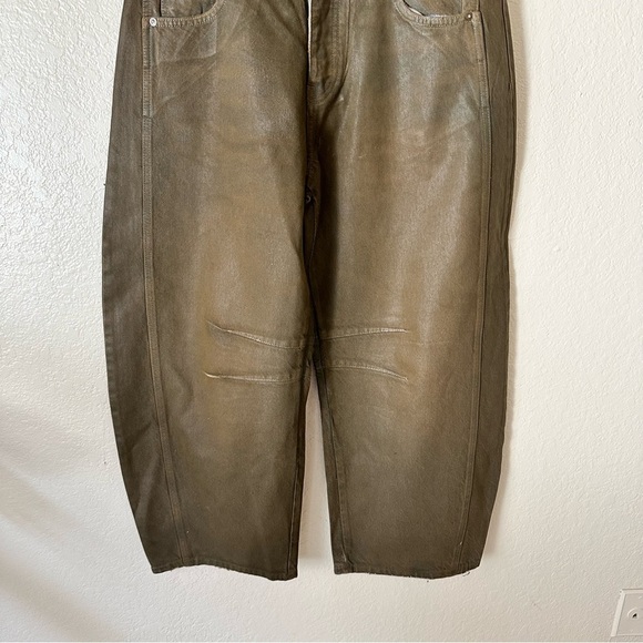 New Free people x new moon Good Luck Coated High Waist Barrel Jeans size 28 - Picture 8 of 14